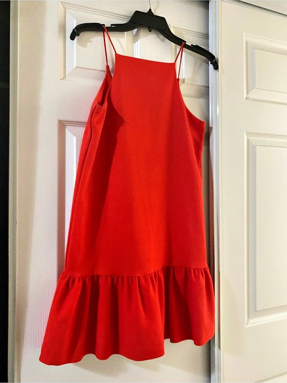 Red Ruffle Hem Mini Dress Like New